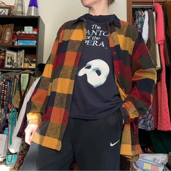 Y2K Bobbie Brooks Cotton Button-Up Shirt Colorful Check Women’s Size 22W/24W - Picture 7 of 16